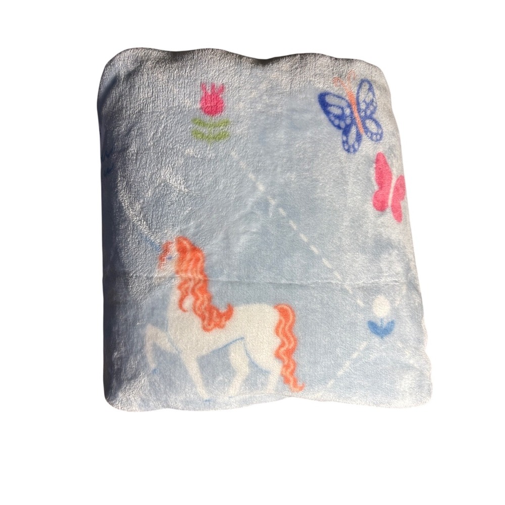 The Big One Kids Unicorn Butterfly Swan Plush Throw Blanket 5ftx6ft GIFT NEW